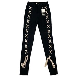 Labijou Lace Up Skinny Jeans